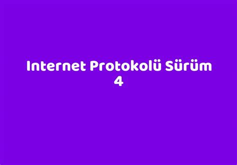 Internet protokolü sürüm 4